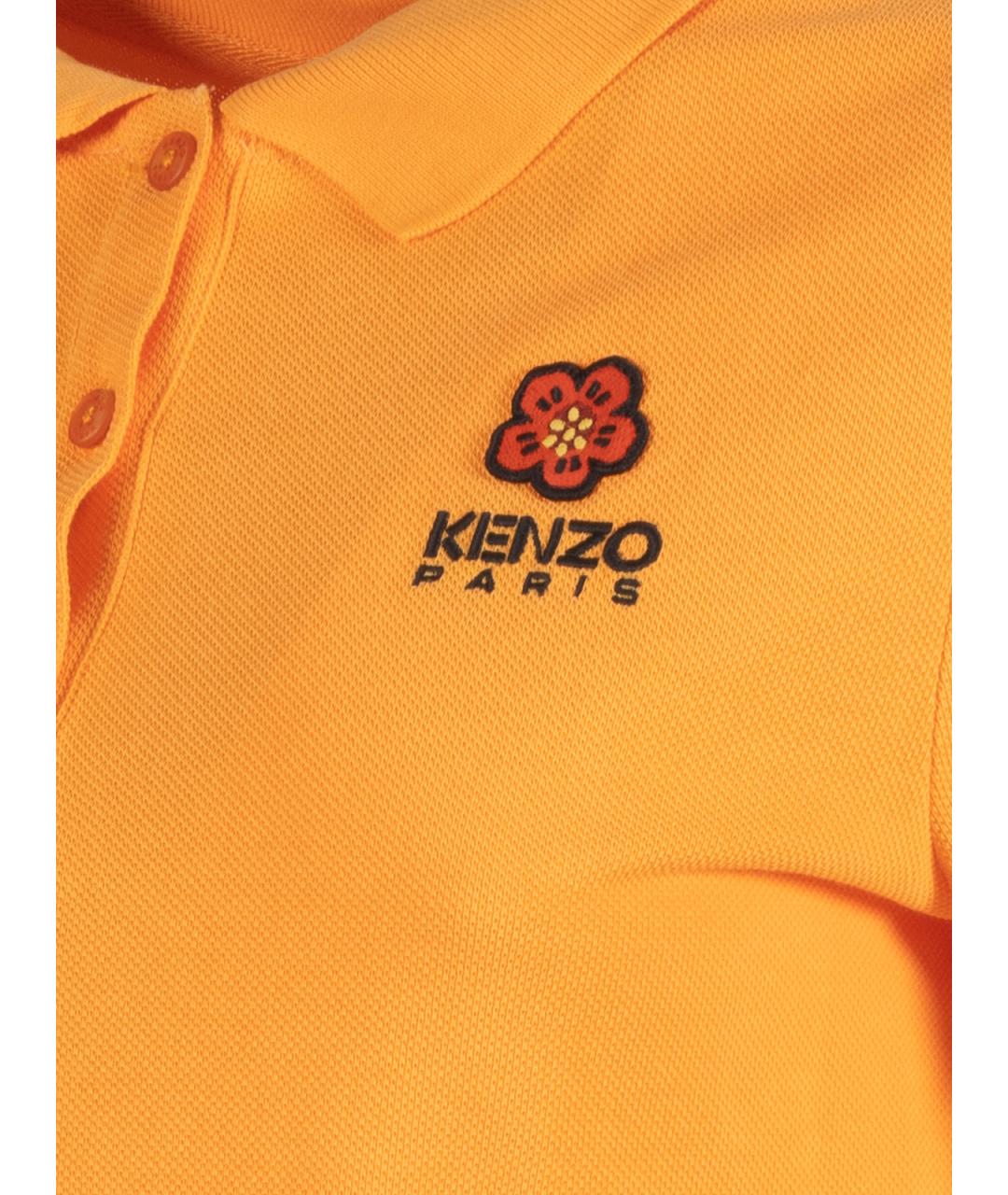 KENZO Оранжевое хлопковое повседневное платье, фото 4