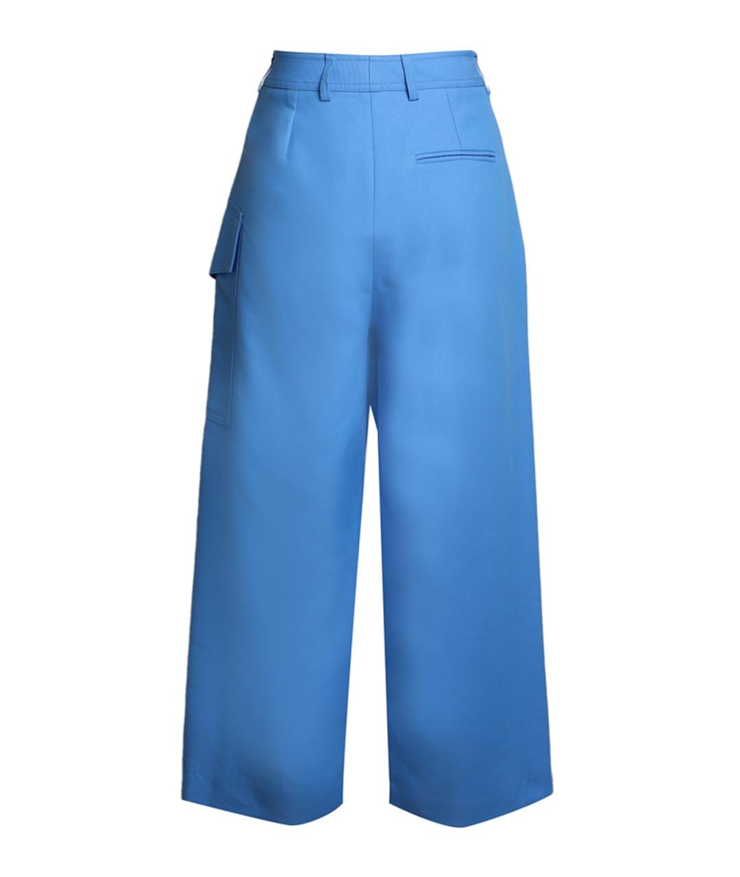 STELLA MCCARTNEY Синие хлопковые брюки широкие, фото 2