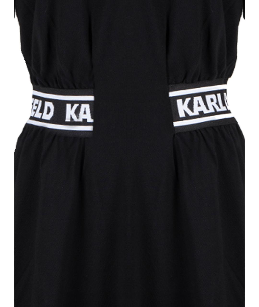 KARL LAGERFELD Черное хлопковое повседневное платье, фото 4