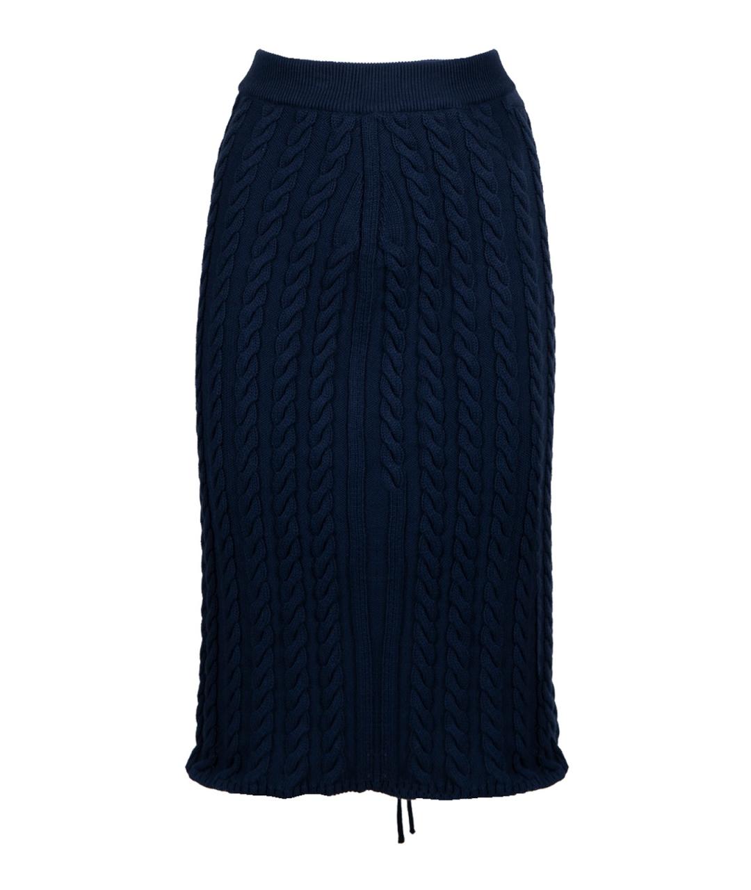 KENZO Синяя хлопковая юбка миди, фото 1