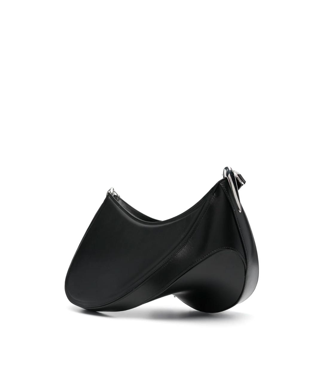 MUGLER Черная кожаная сумка через плечо, фото 2