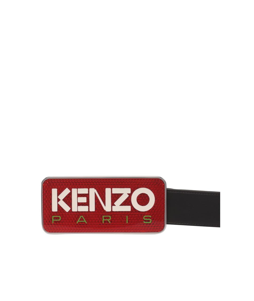 KENZO Черный кожаный ремень, фото 2