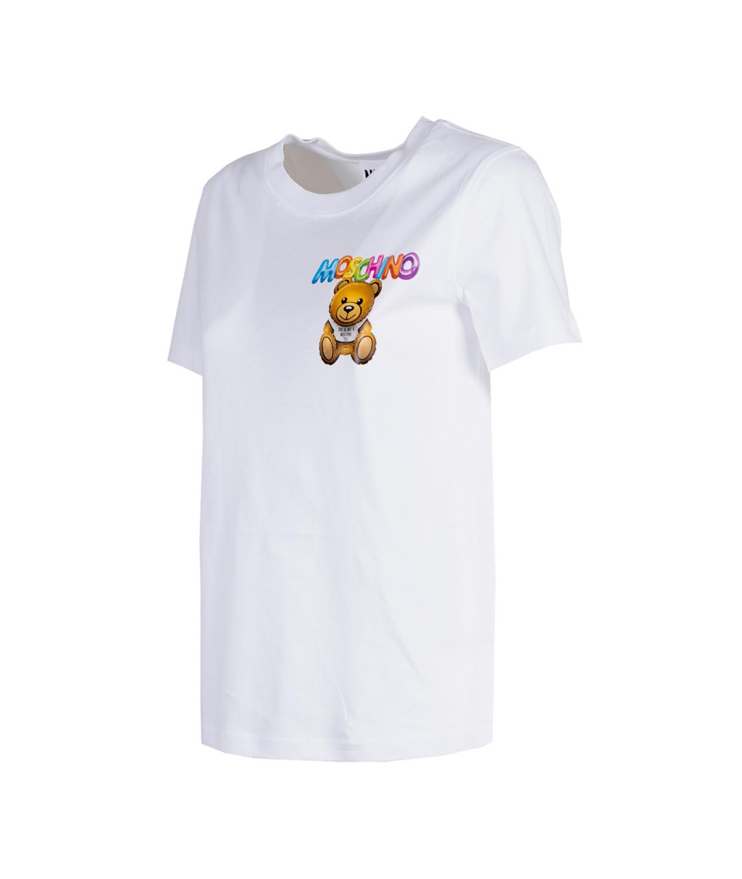 MOSCHINO Белая хлопковая футболка, фото 3