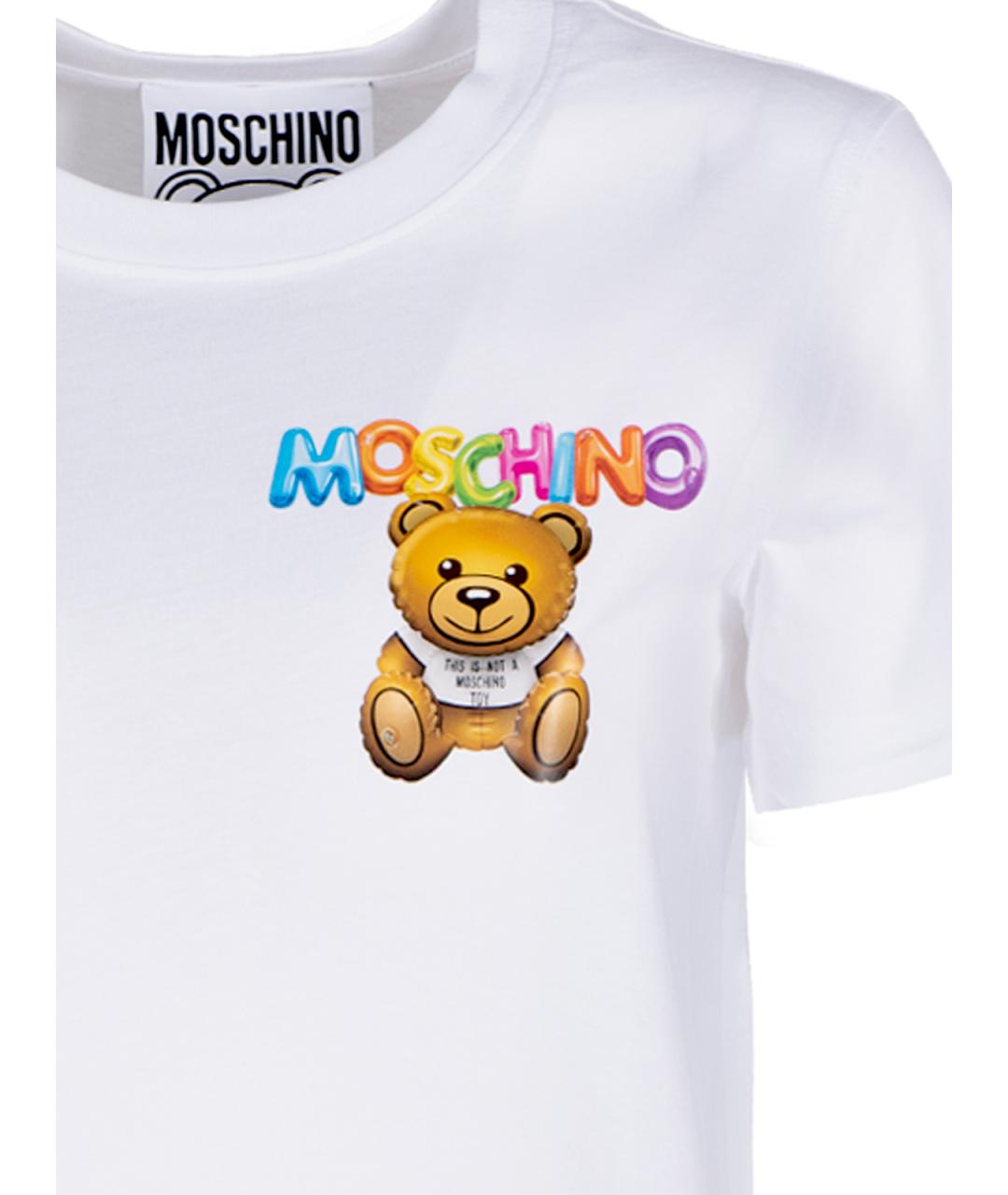 MOSCHINO Белая хлопковая футболка, фото 2