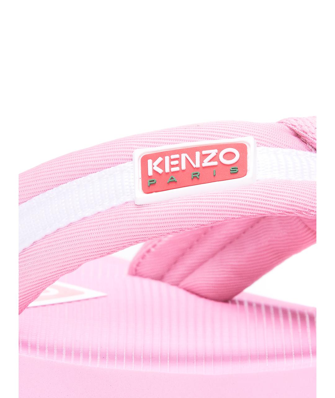 KENZO Розовые резиновые шлепанцы, фото 3