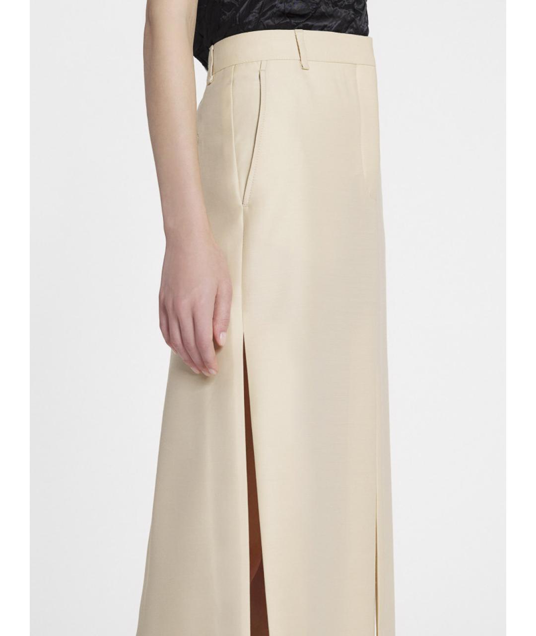 LANVIN Бежевые шелковые брюки широкие, фото 3