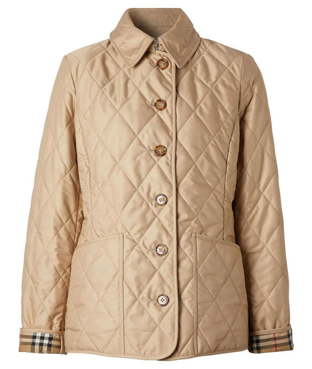 BURBERRY Бежевая полиэстеровая куртка, фото 6