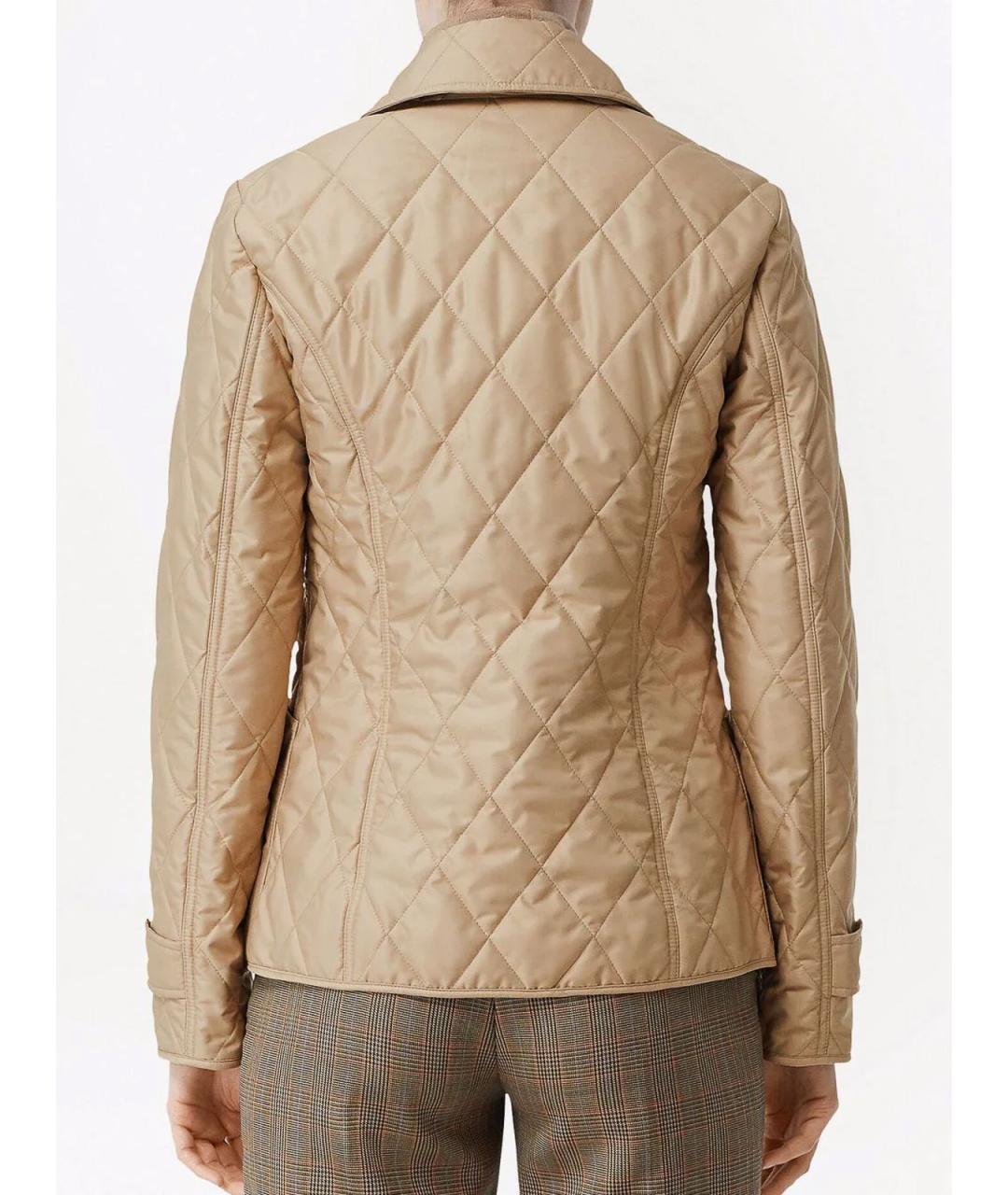 BURBERRY Бежевая полиэстеровая куртка, фото 3