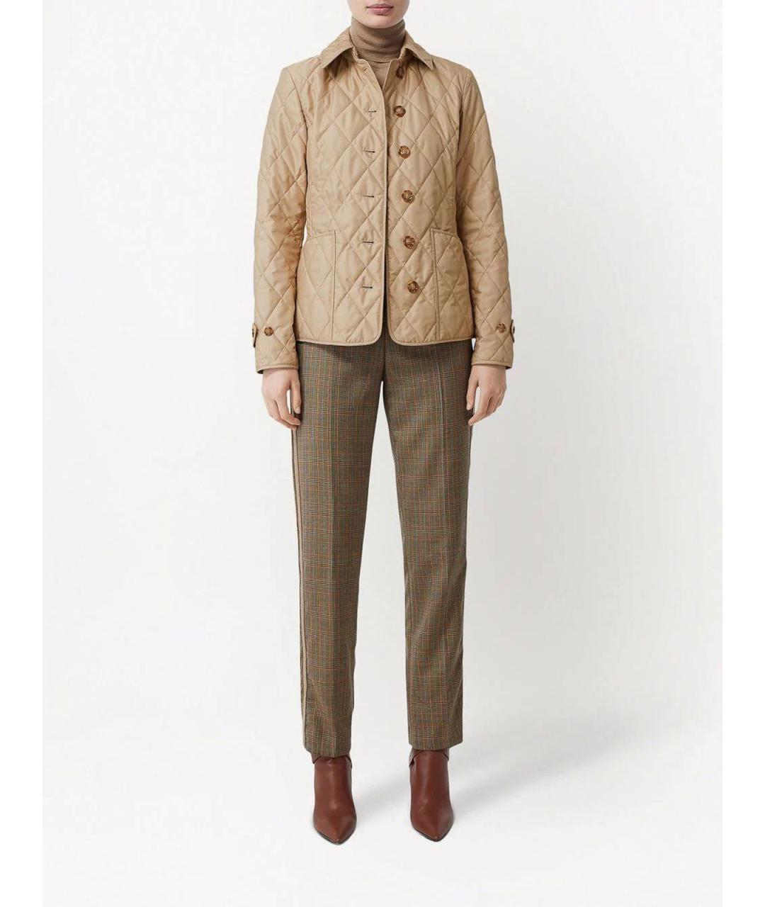 BURBERRY Бежевая полиэстеровая куртка, фото 7
