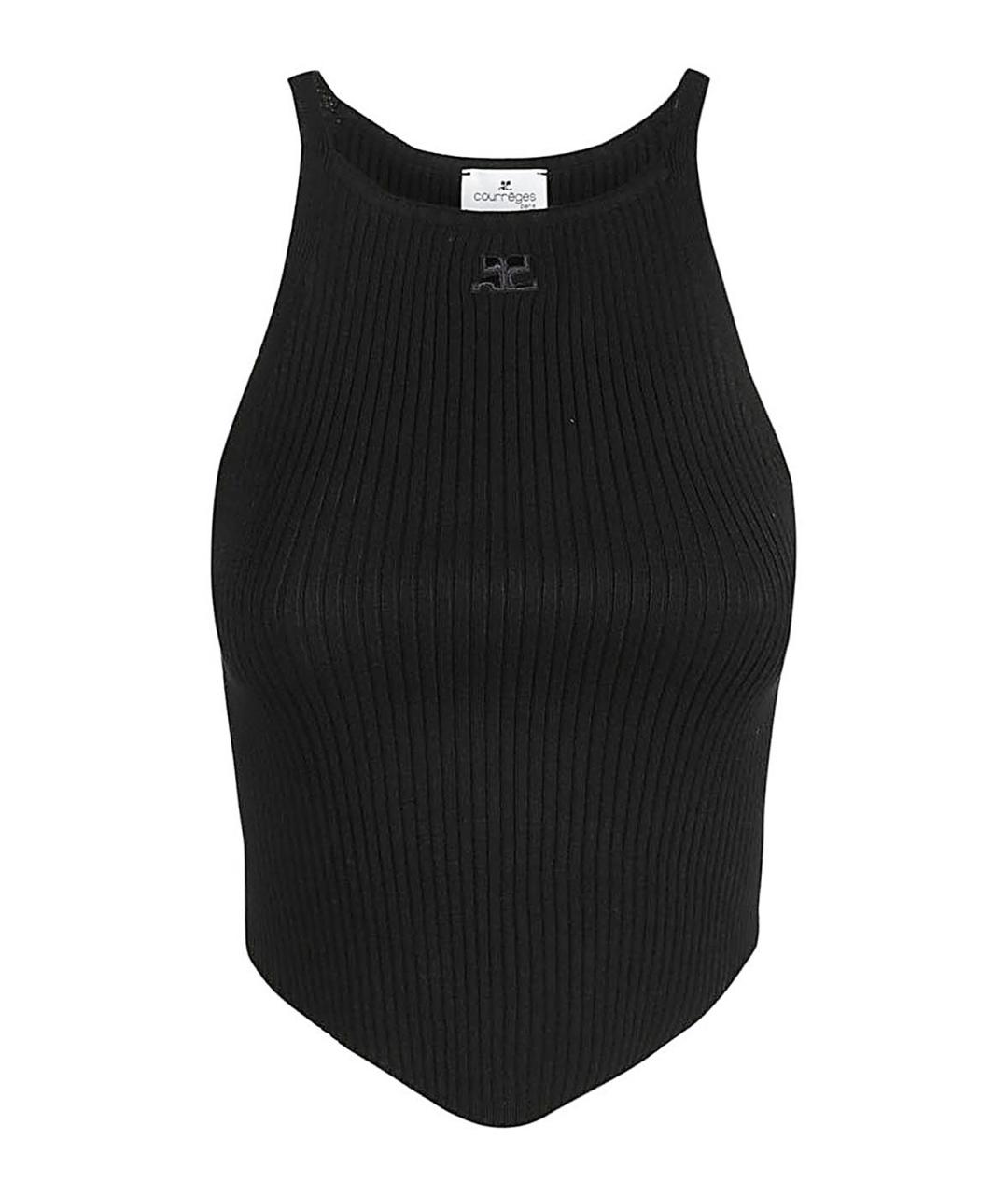 COURREGES Черная вискозная майка, фото 1