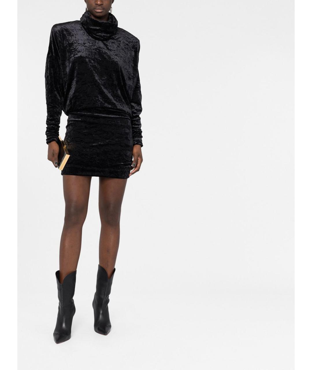 SAINT LAURENT Черное полиэстеровое повседневное платье, фото 2