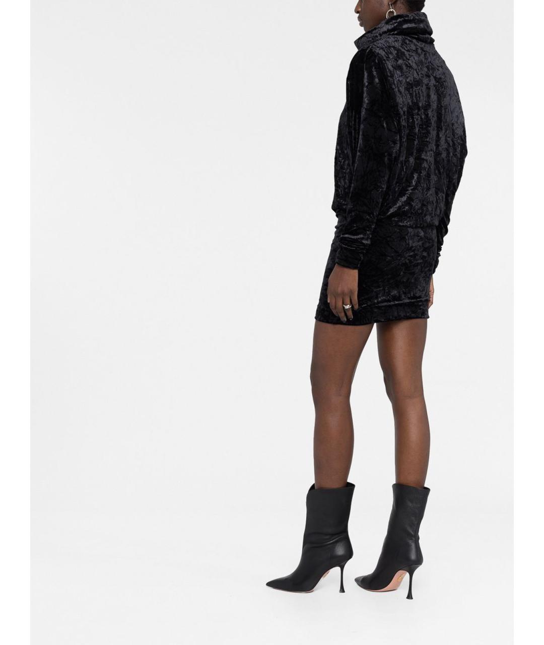SAINT LAURENT Черное полиэстеровое повседневное платье, фото 4