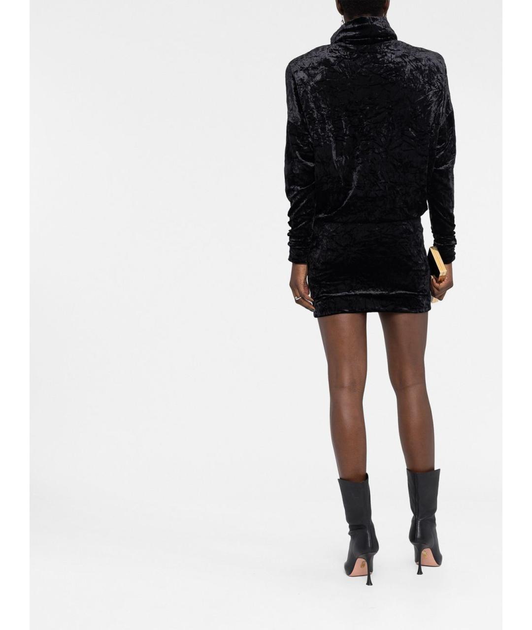 SAINT LAURENT Черное полиэстеровое повседневное платье, фото 5