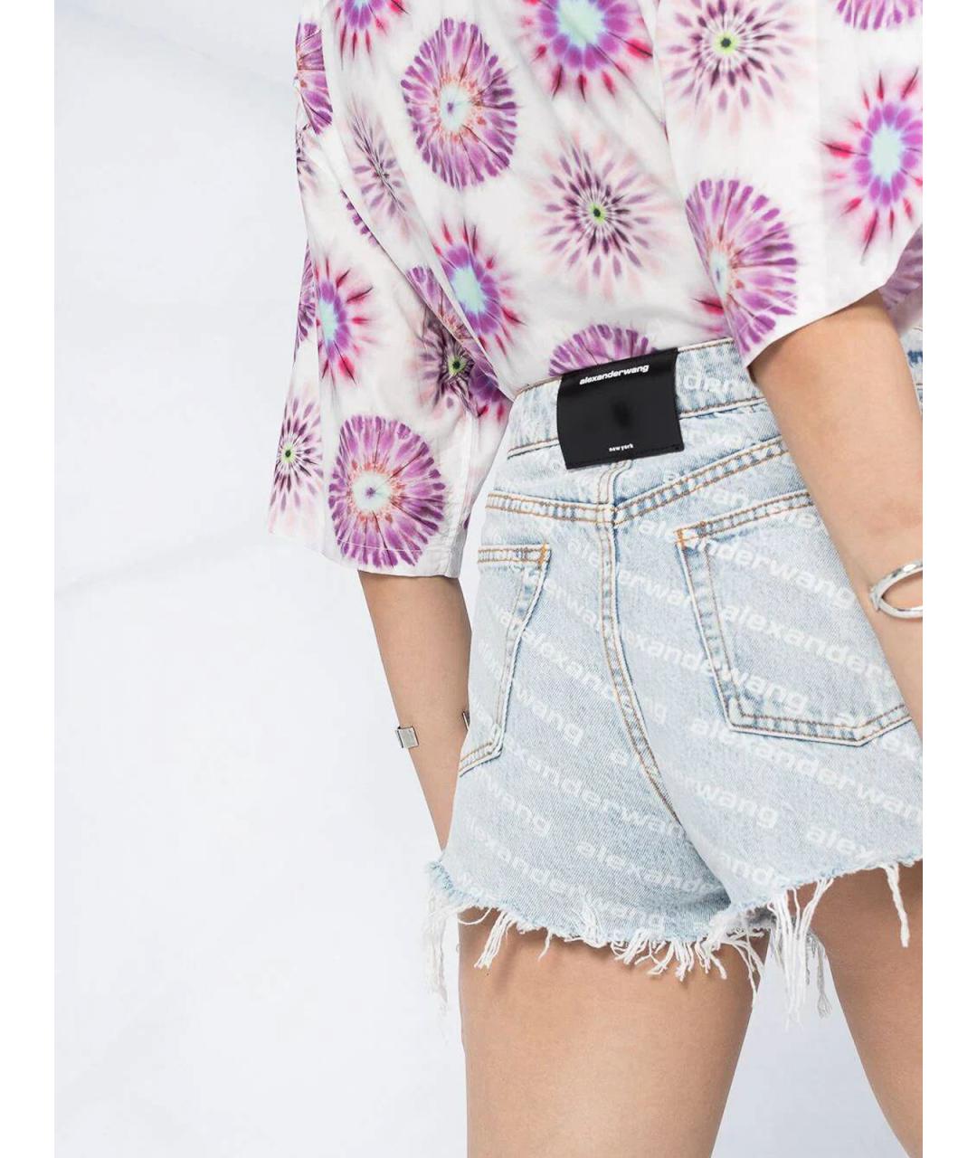 ALEXANDER WANG Голубые хлопковые шорты, фото 3