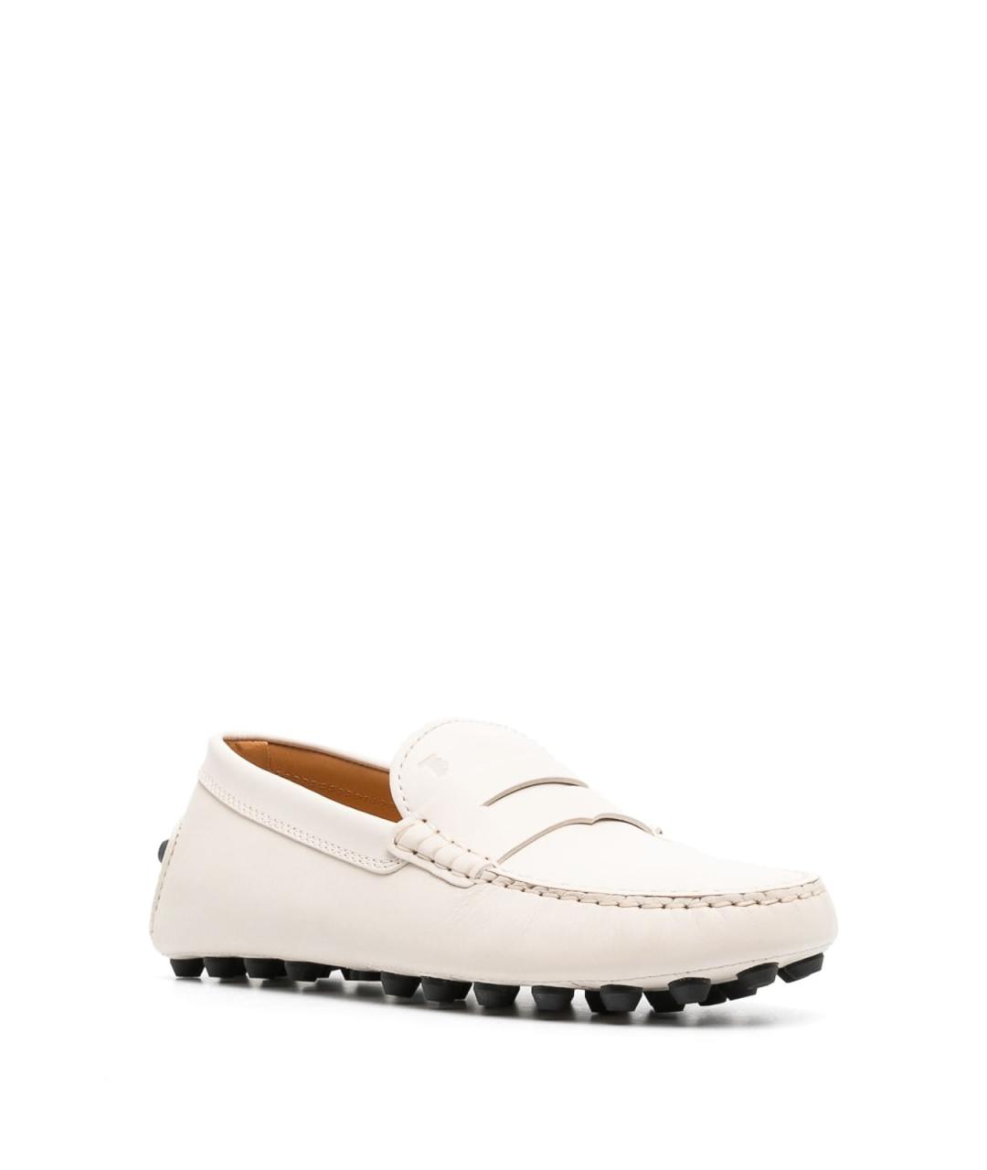 TOD'S Белые кожаные мокасины, фото 4