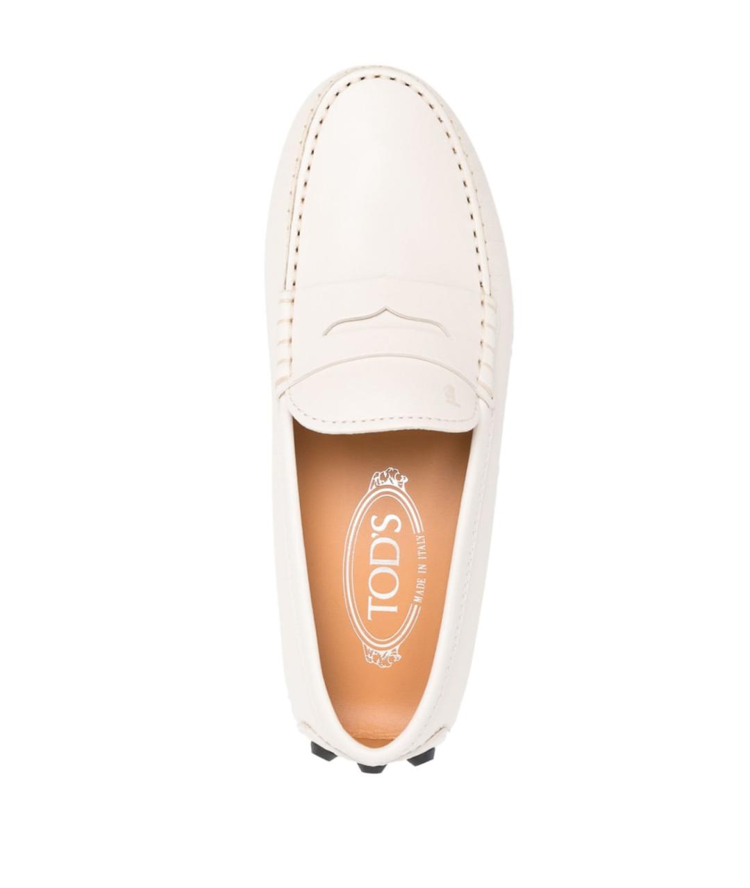 TOD'S Белые кожаные мокасины, фото 2