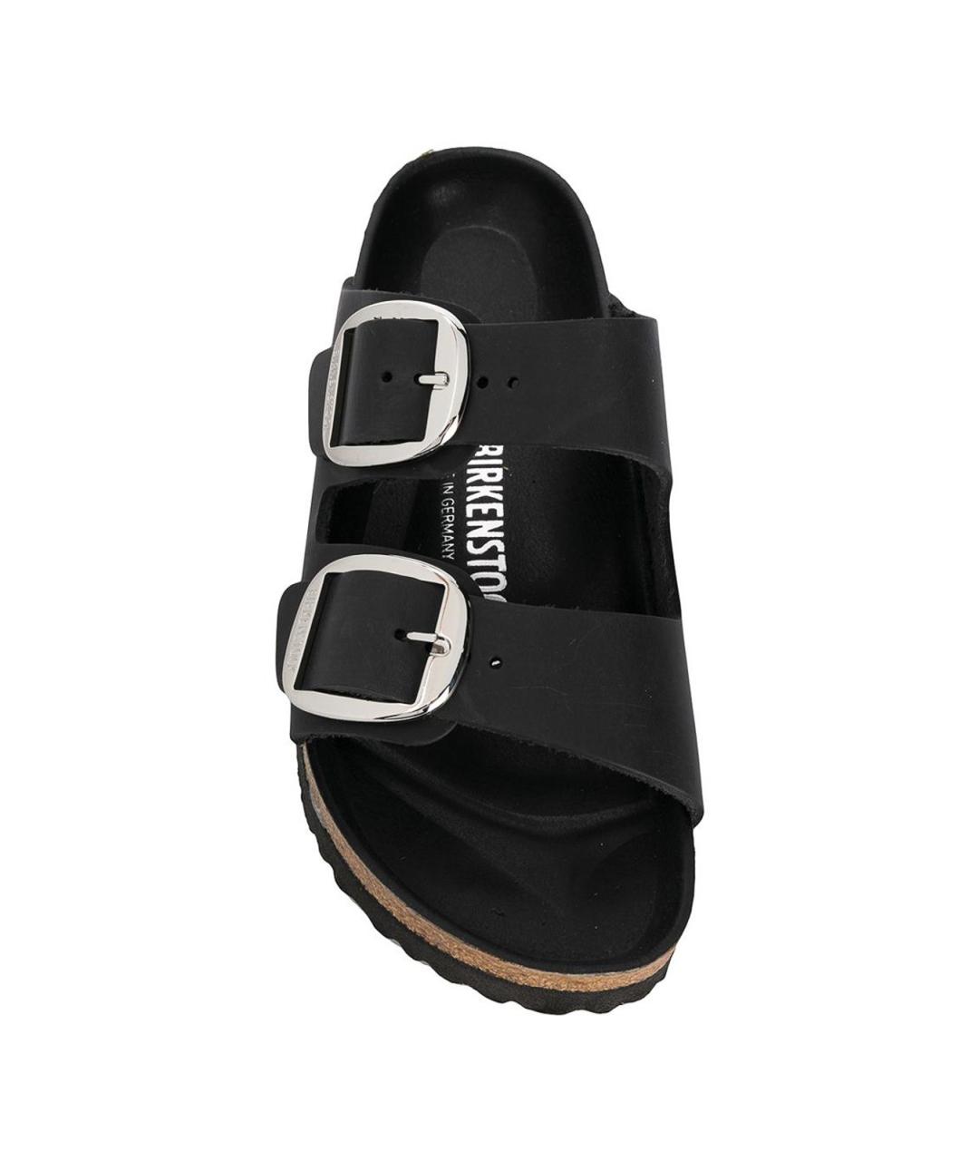 BIRKENSTOCK Черные кожаные шлепанцы, фото 4