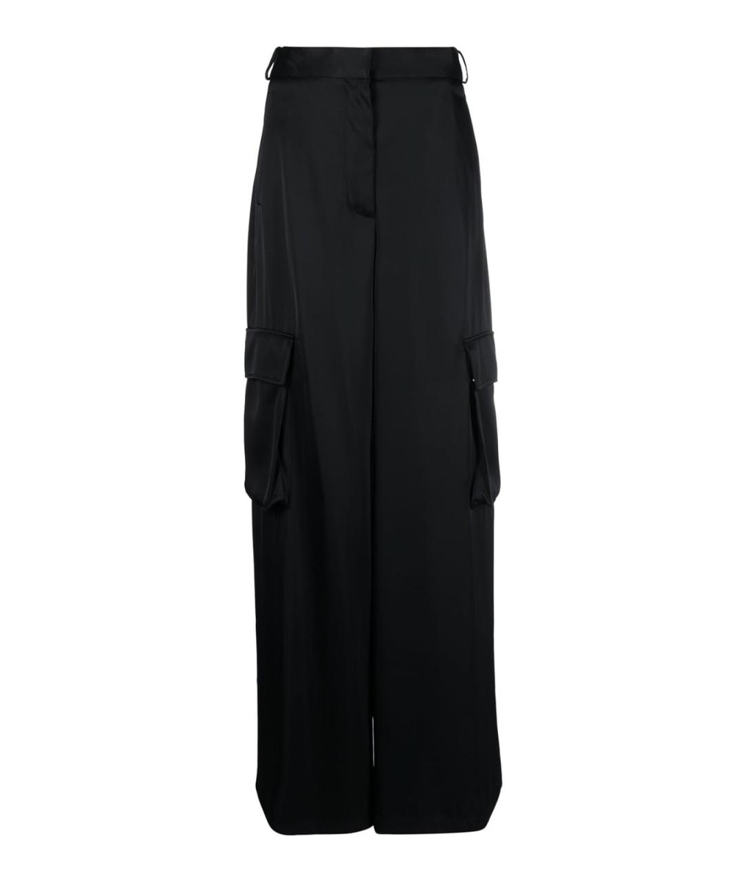 VERSACE Черные вискозные брюки широкие, фото 1