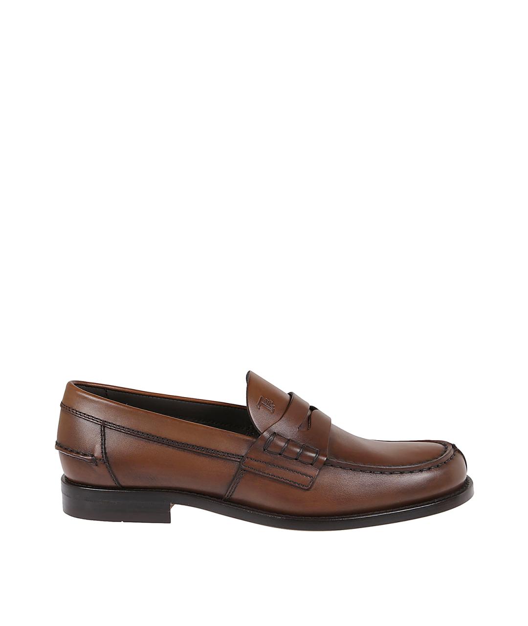 TOD'S Коричневые кожаные лоферы, фото 1