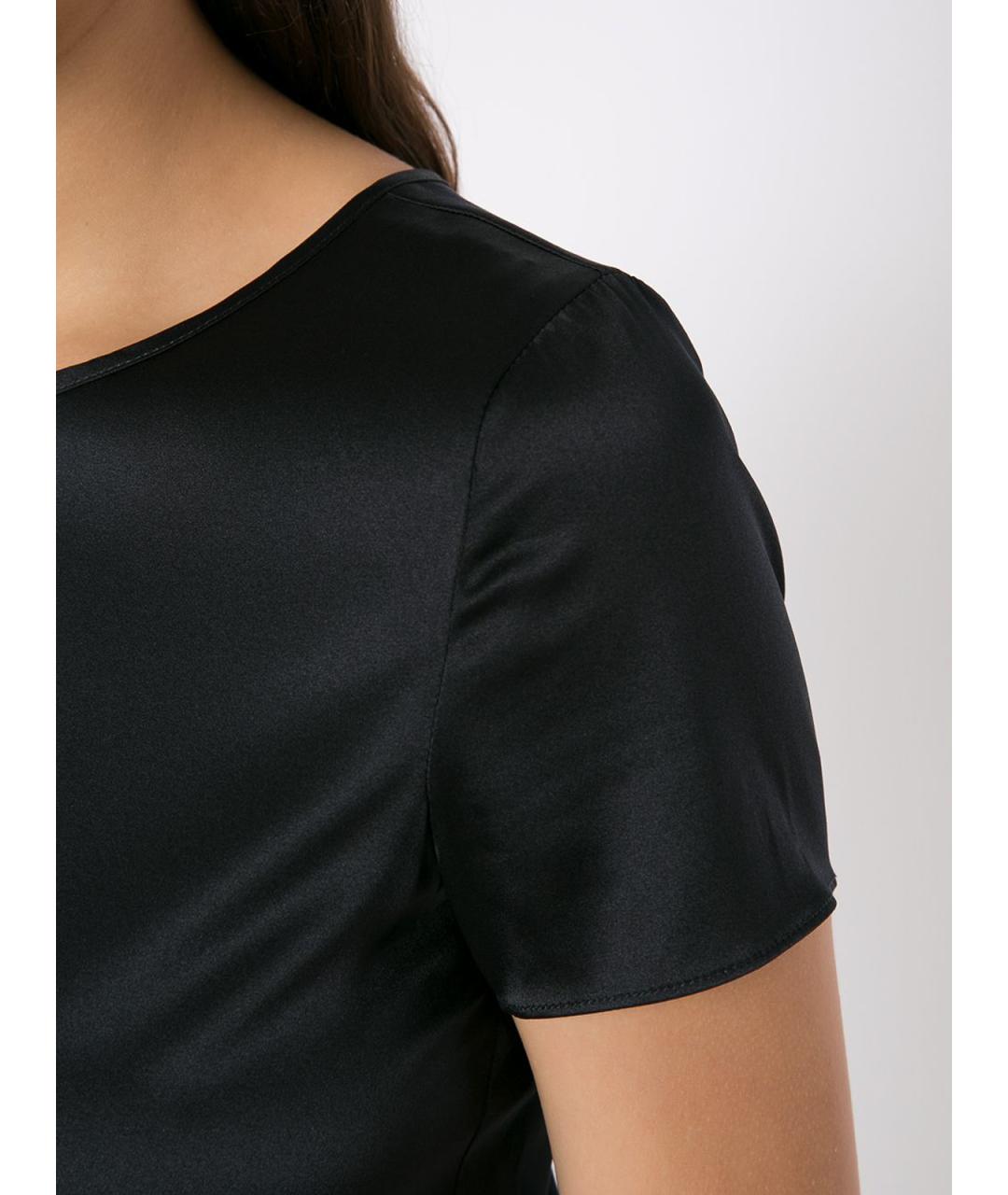EMPORIO ARMANI Темно-синяя шелковая футболка, фото 3