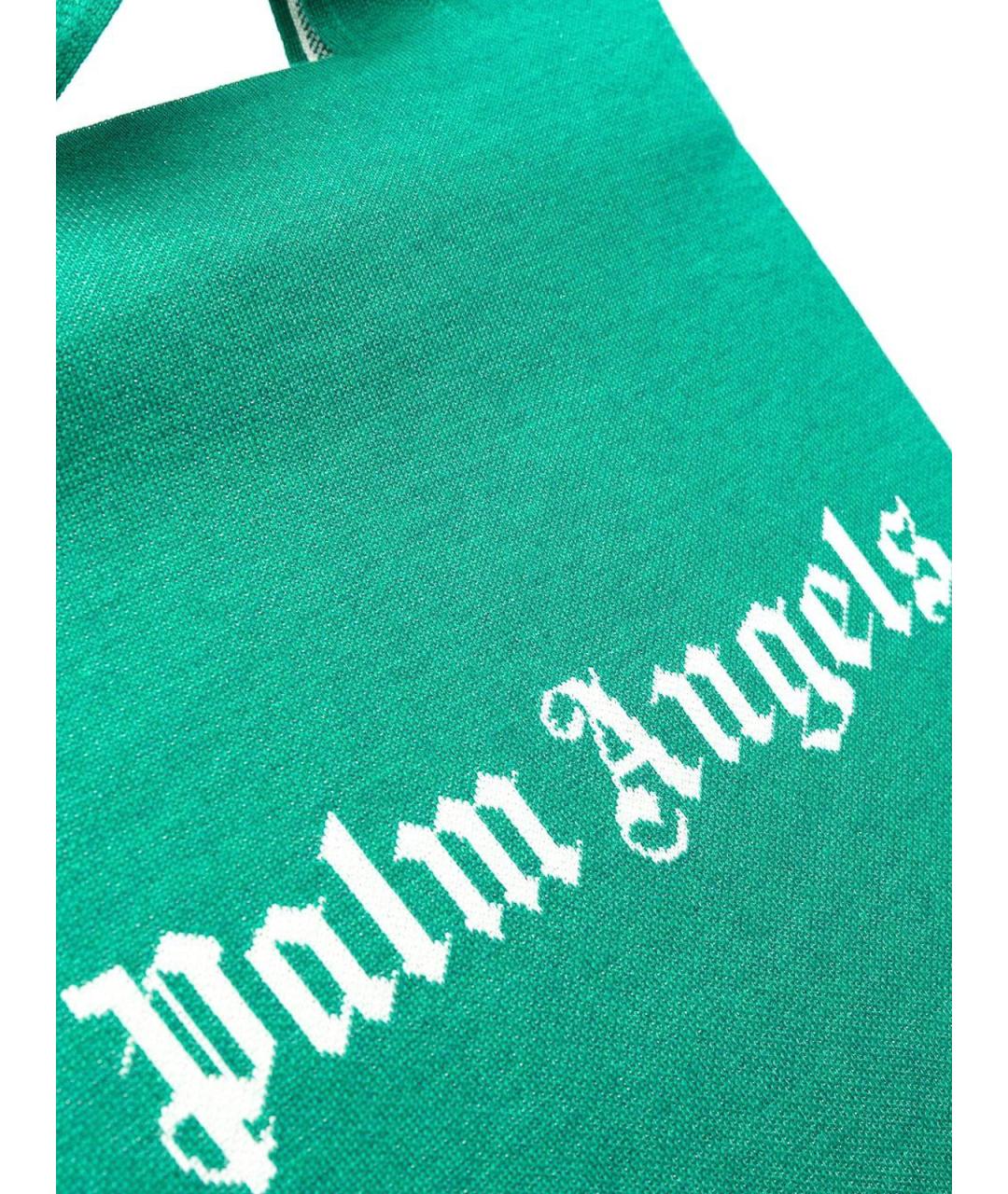 PALM ANGELS Зеленая тканевая сумка тоут, фото 5