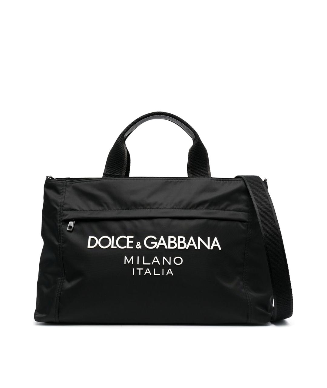 DOLCE&GABBANA Черная тканевая сумка тоут, фото 1