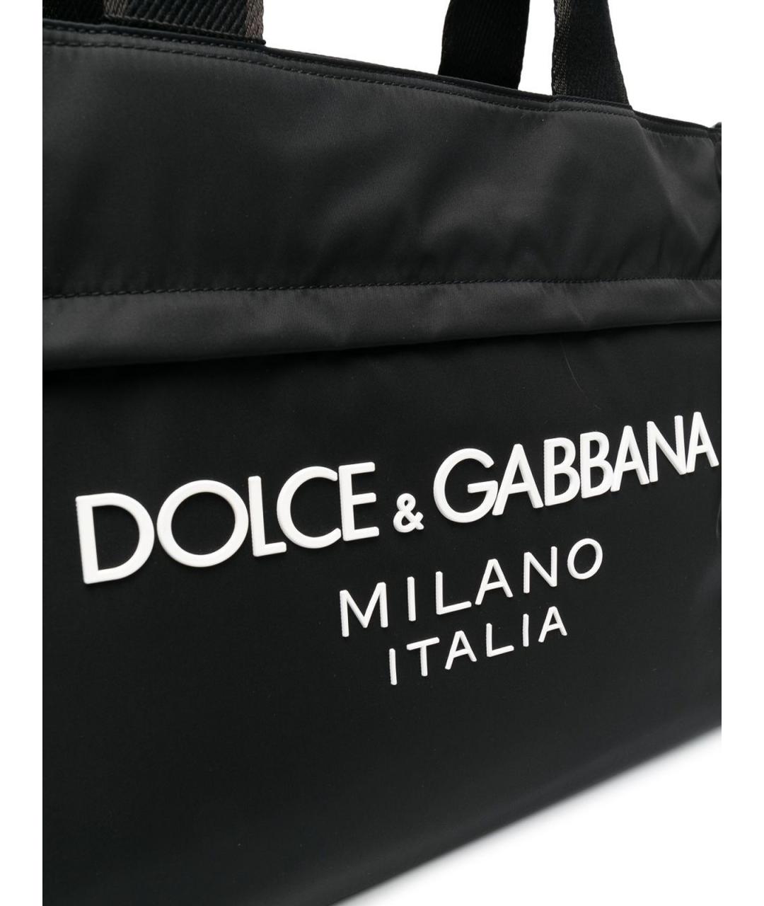 DOLCE&GABBANA Черная тканевая сумка тоут, фото 3