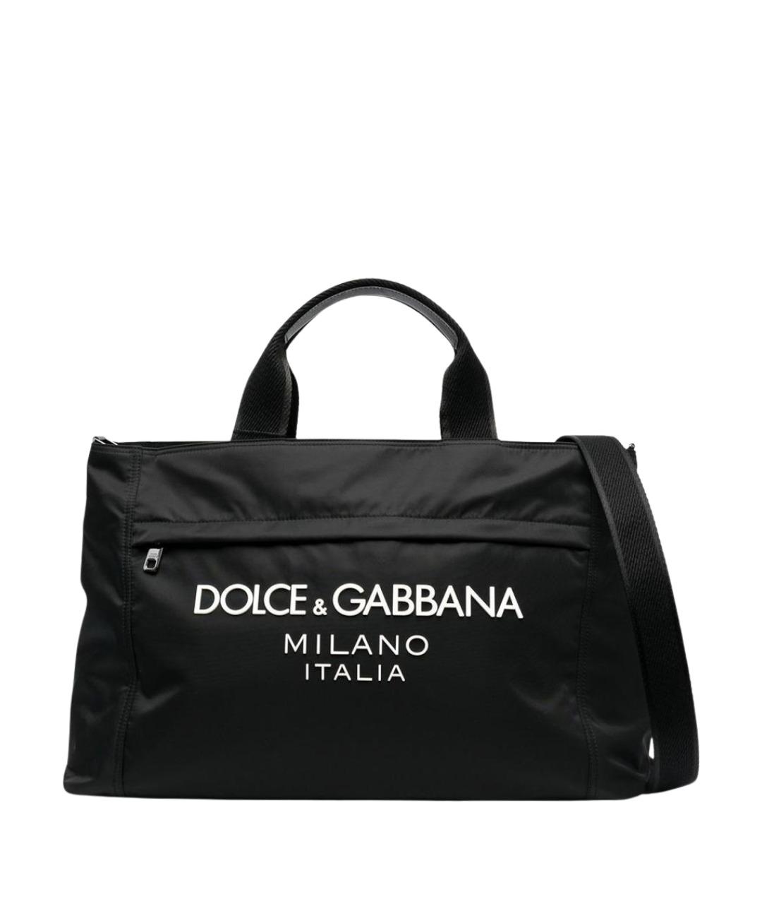 DOLCE&GABBANA Черная тканевая сумка тоут, фото 1