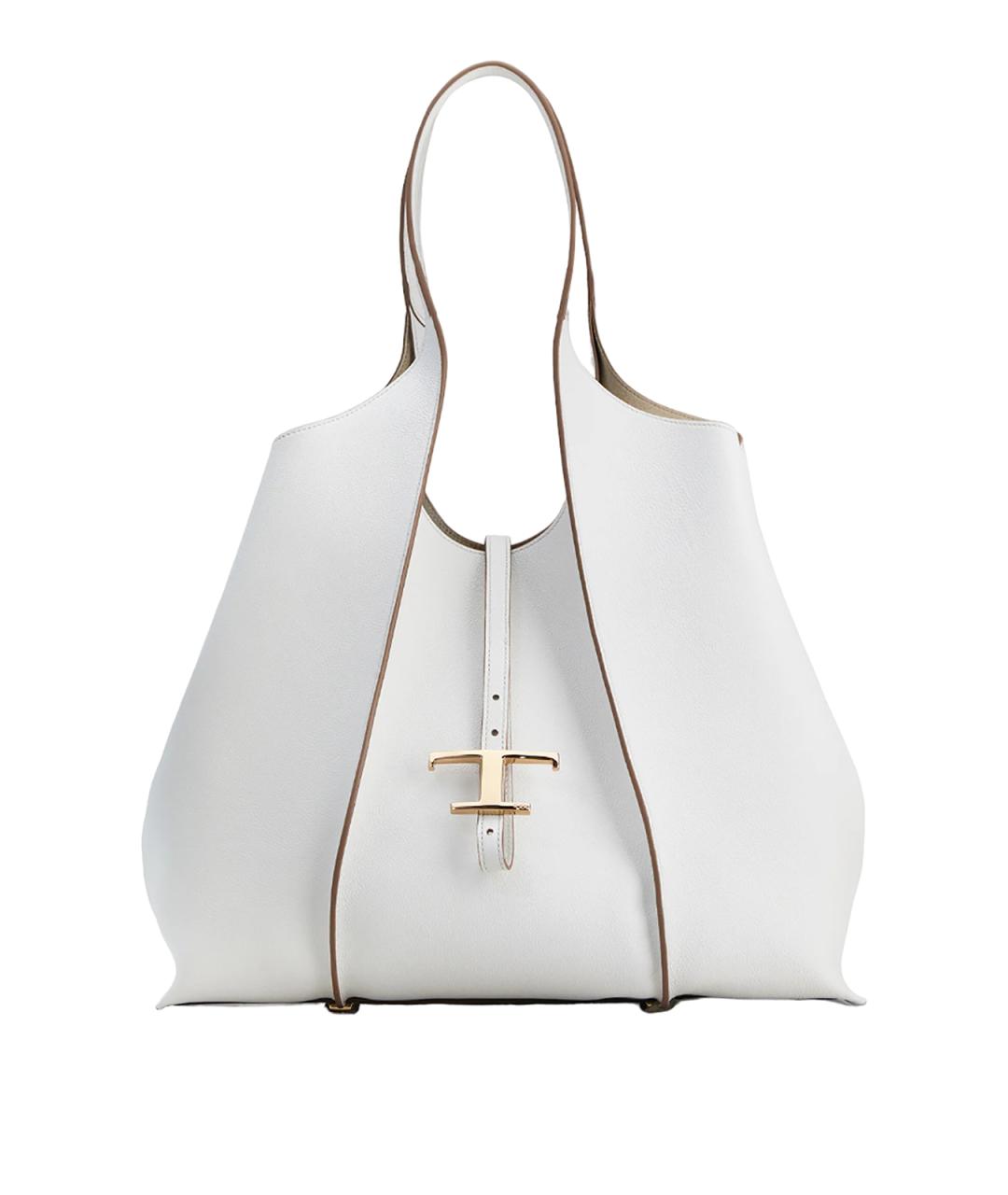 TOD'S Белая кожаная сумка тоут, фото 1