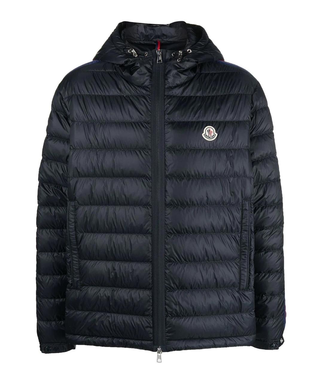 MONCLER Темно-синий полиамидовый пуховик, фото 1