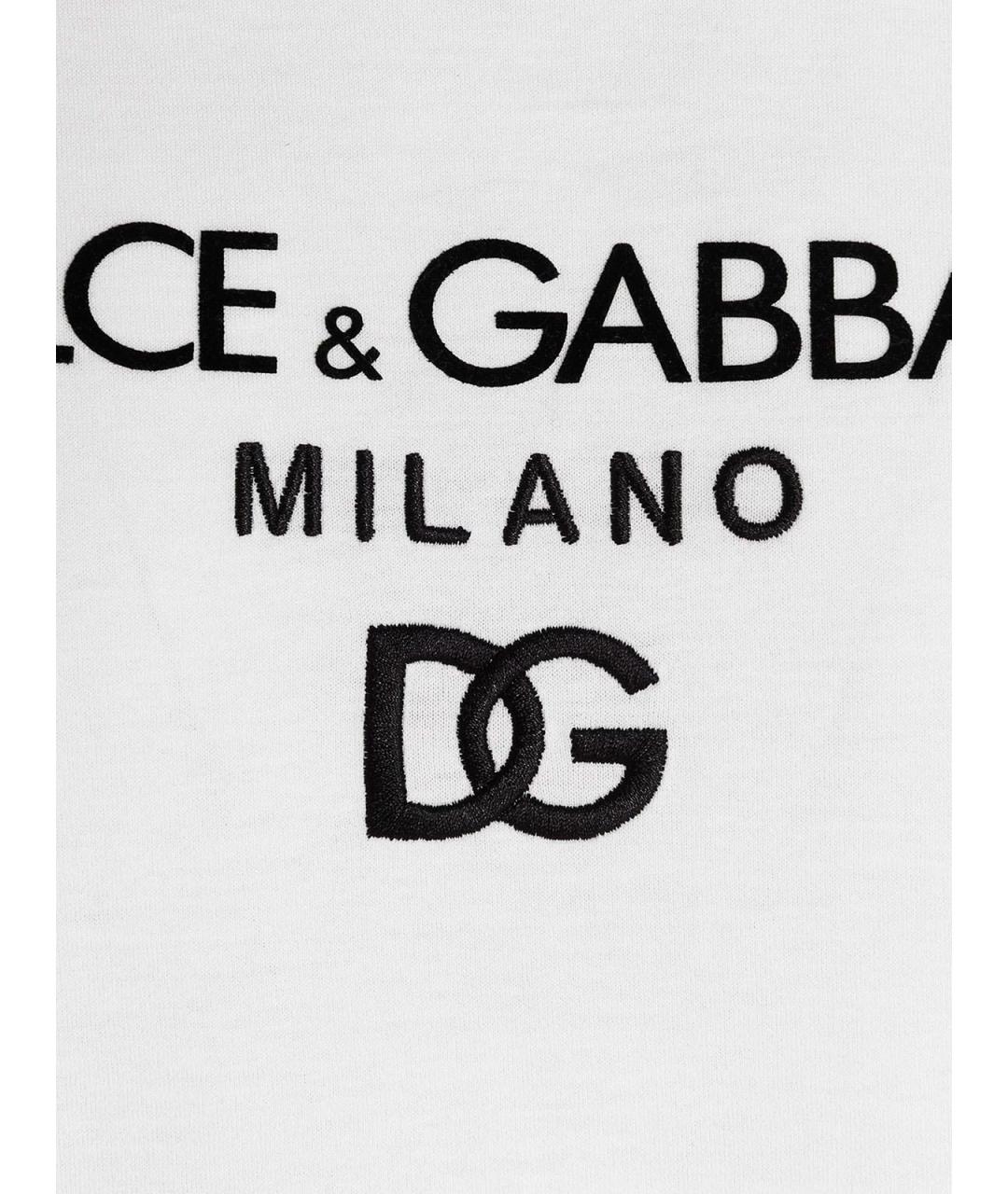 DOLCE&GABBANA Белая хлопковая футболка, фото 4