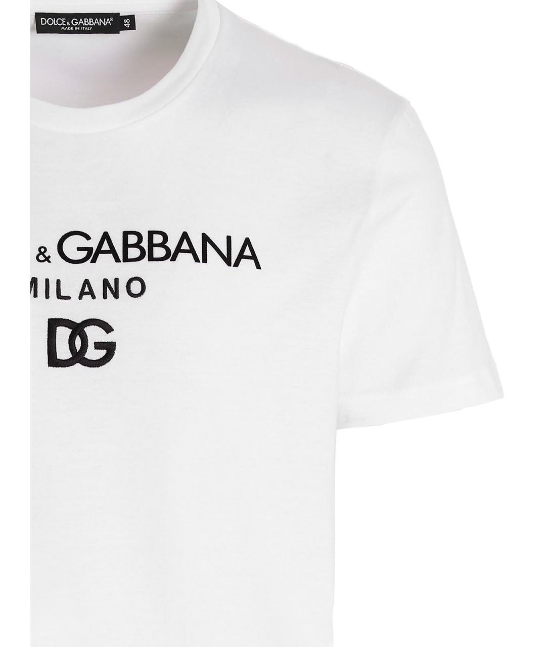 DOLCE&GABBANA Белая хлопковая футболка, фото 3