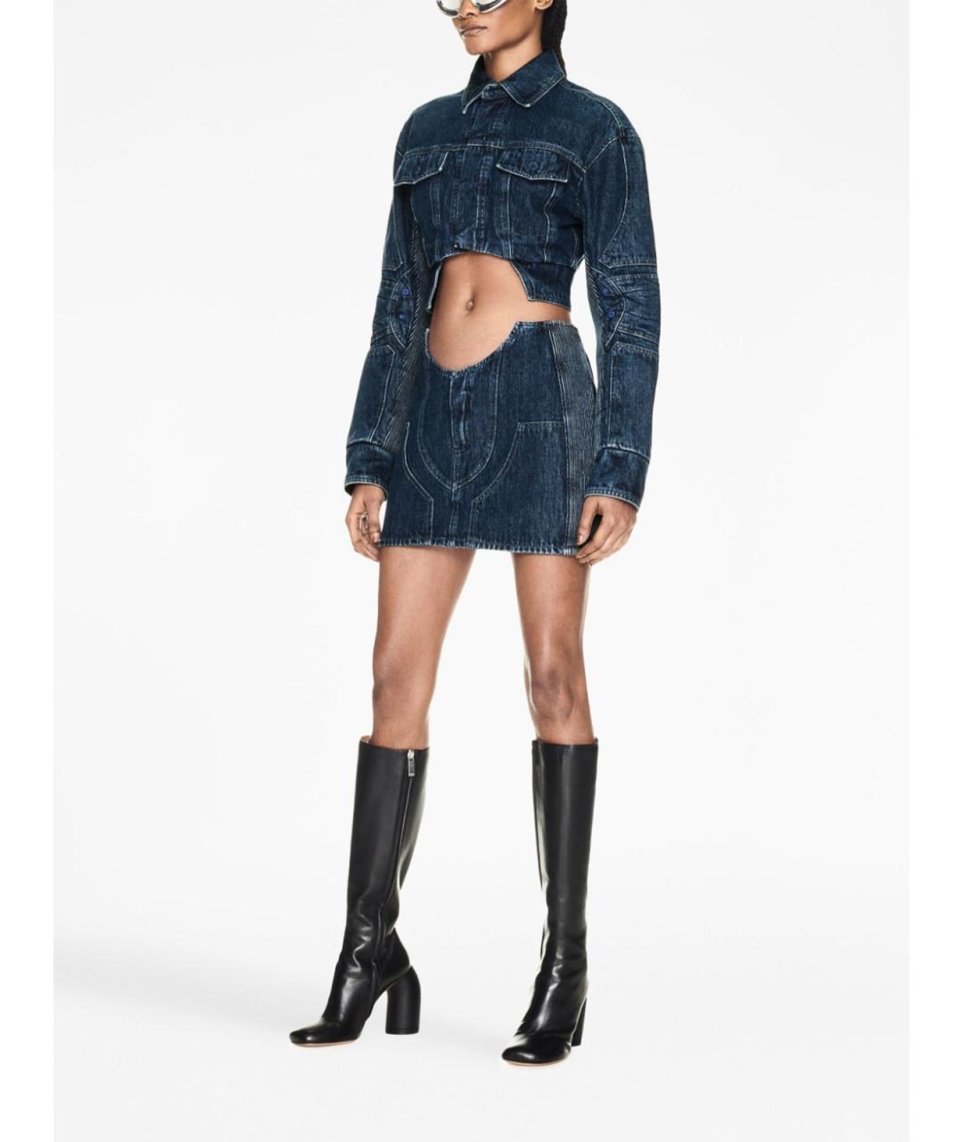 OFF-WHITE Темно-синяя хлопковая куртка, фото 5