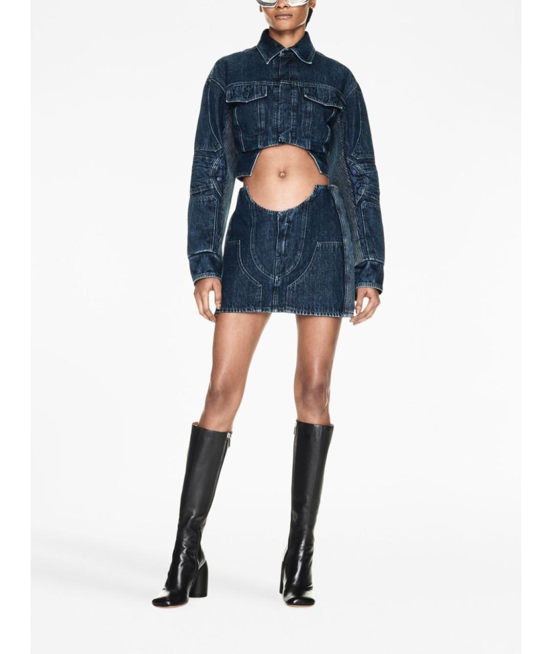 OFF-WHITE Темно-синяя хлопковая куртка, фото 4
