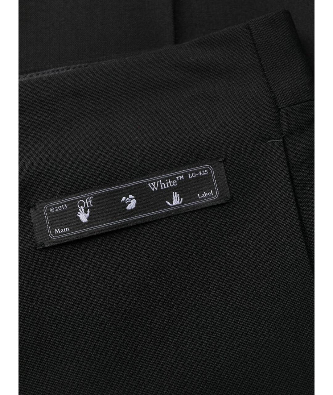 OFF-WHITE Черные шерстяные повседневные брюки, фото 5