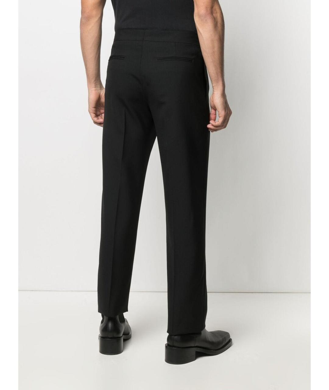 OFF-WHITE Черные шерстяные повседневные брюки, фото 6
