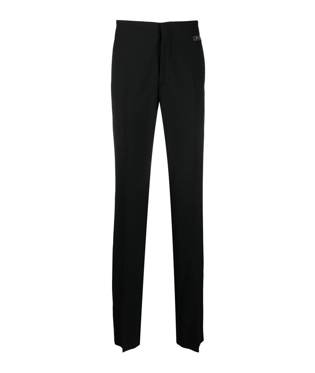 OFF-WHITE Черные шерстяные повседневные брюки, фото 1