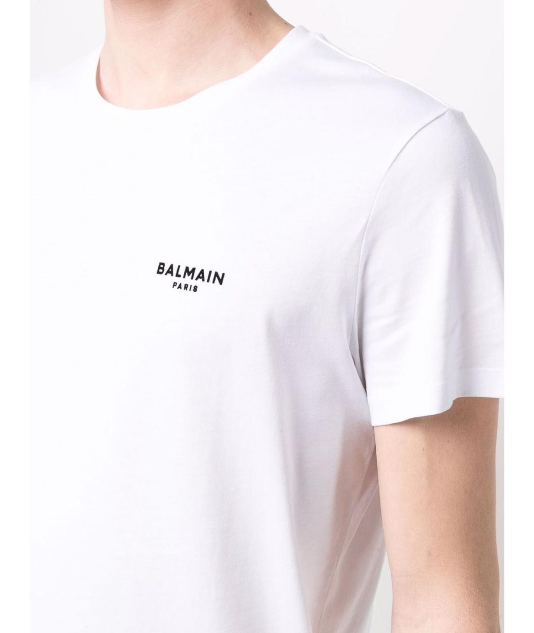 BALMAIN Белая хлопковая футболка, фото 5
