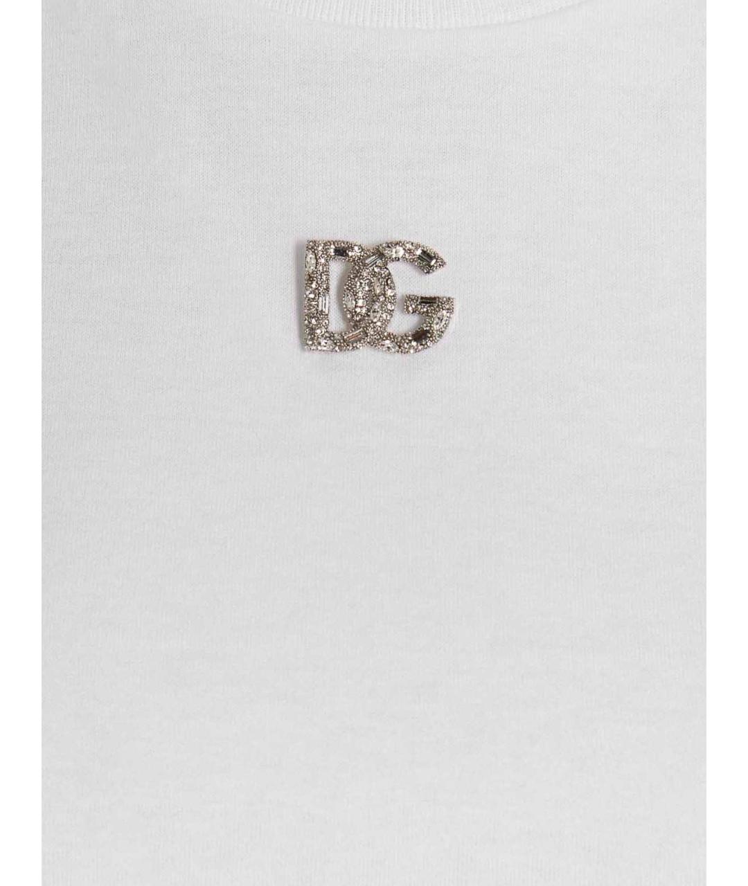 DOLCE&GABBANA Белая хлопковая футболка, фото 4