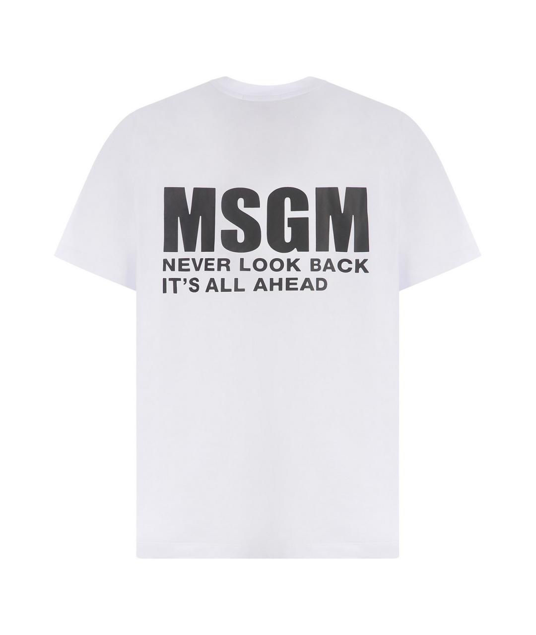 MSGM Белая хлопковая футболка, фото 3