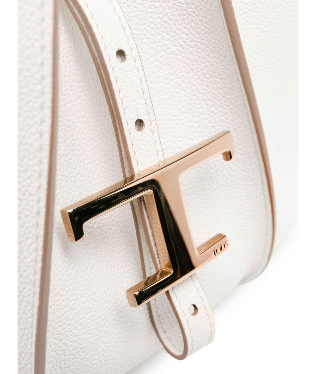 TOD'S Белая кожаная сумка тоут, фото 5