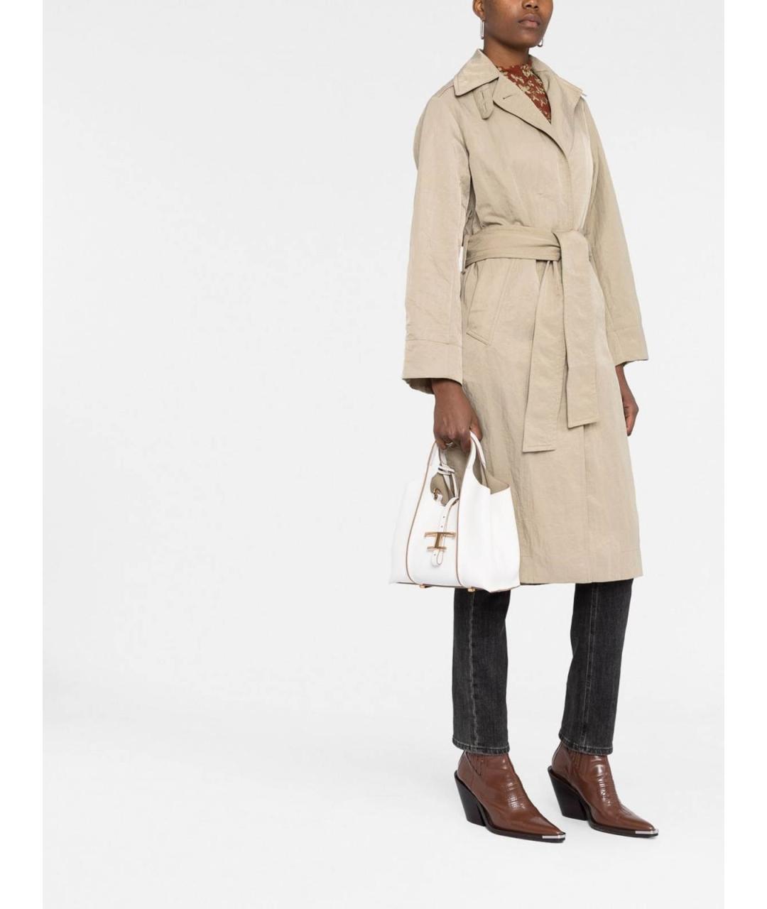 TOD'S Белая кожаная сумка тоут, фото 2