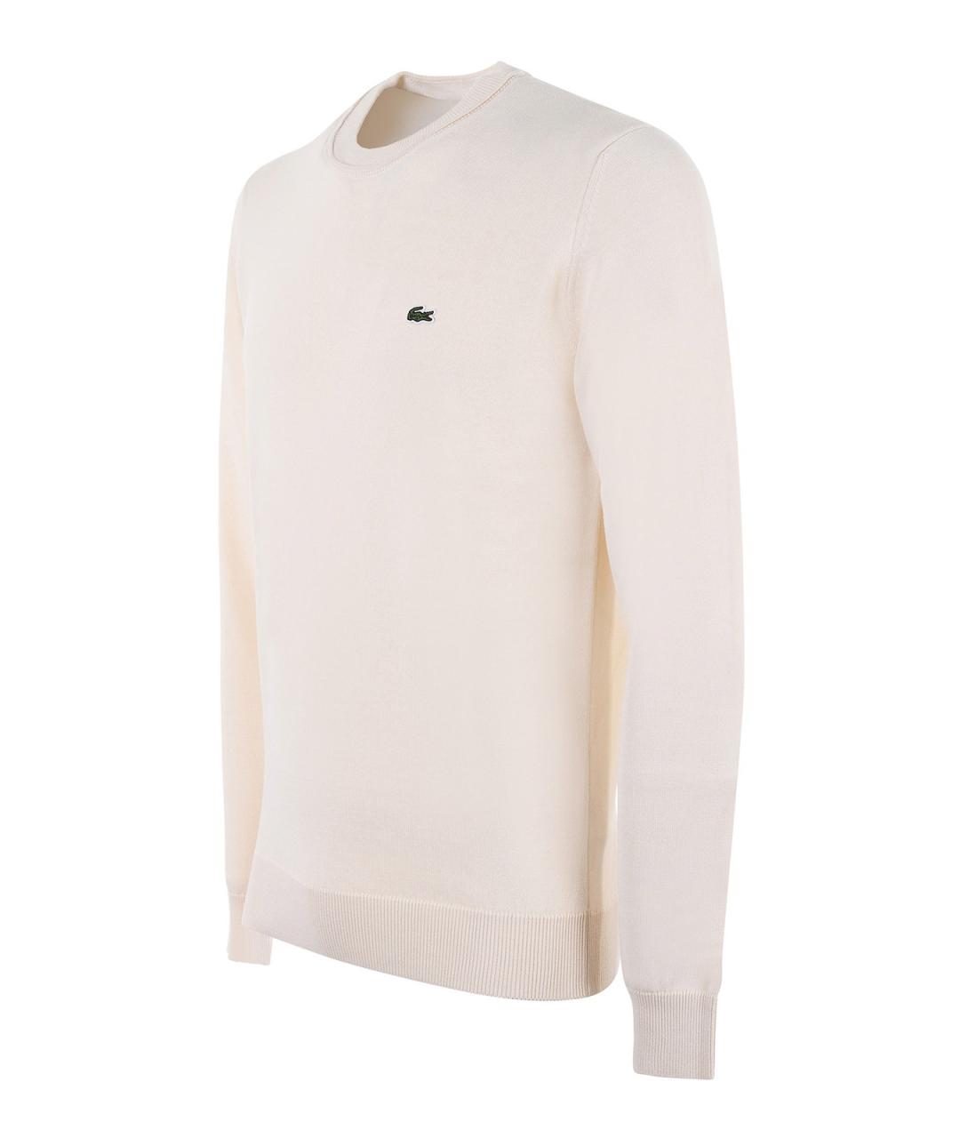 LACOSTE Белый хлопковый джемпер / свитер, фото 2