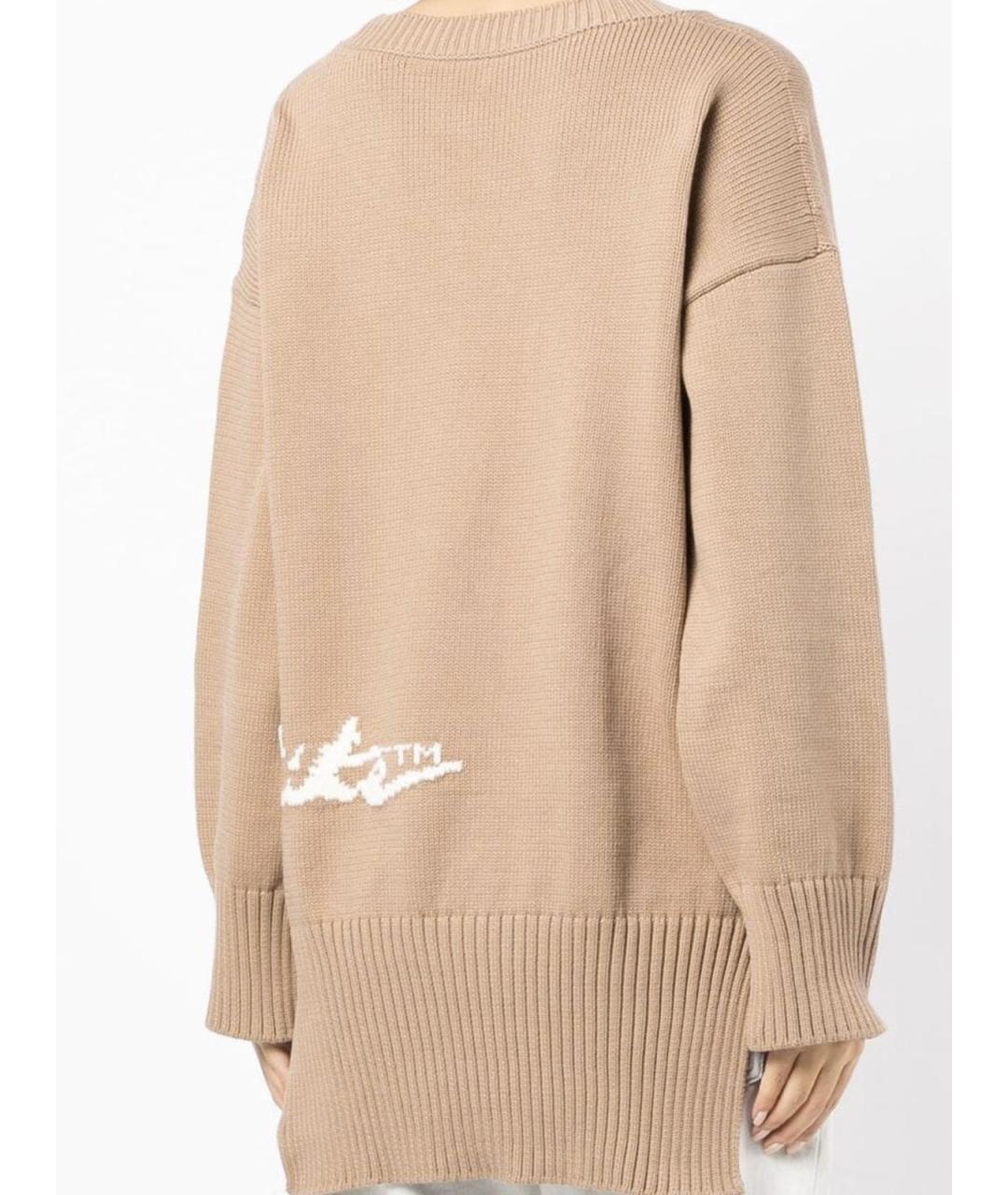 OFF-WHITE Бежевый хлопковый джемпер / свитер, фото 2
