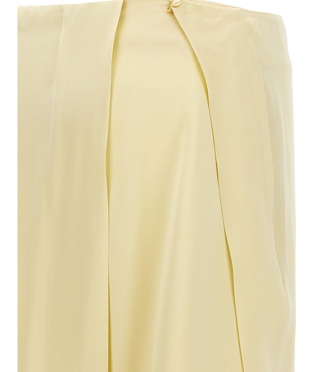 JIL SANDER Желтая вискозная юбка миди, фото 4