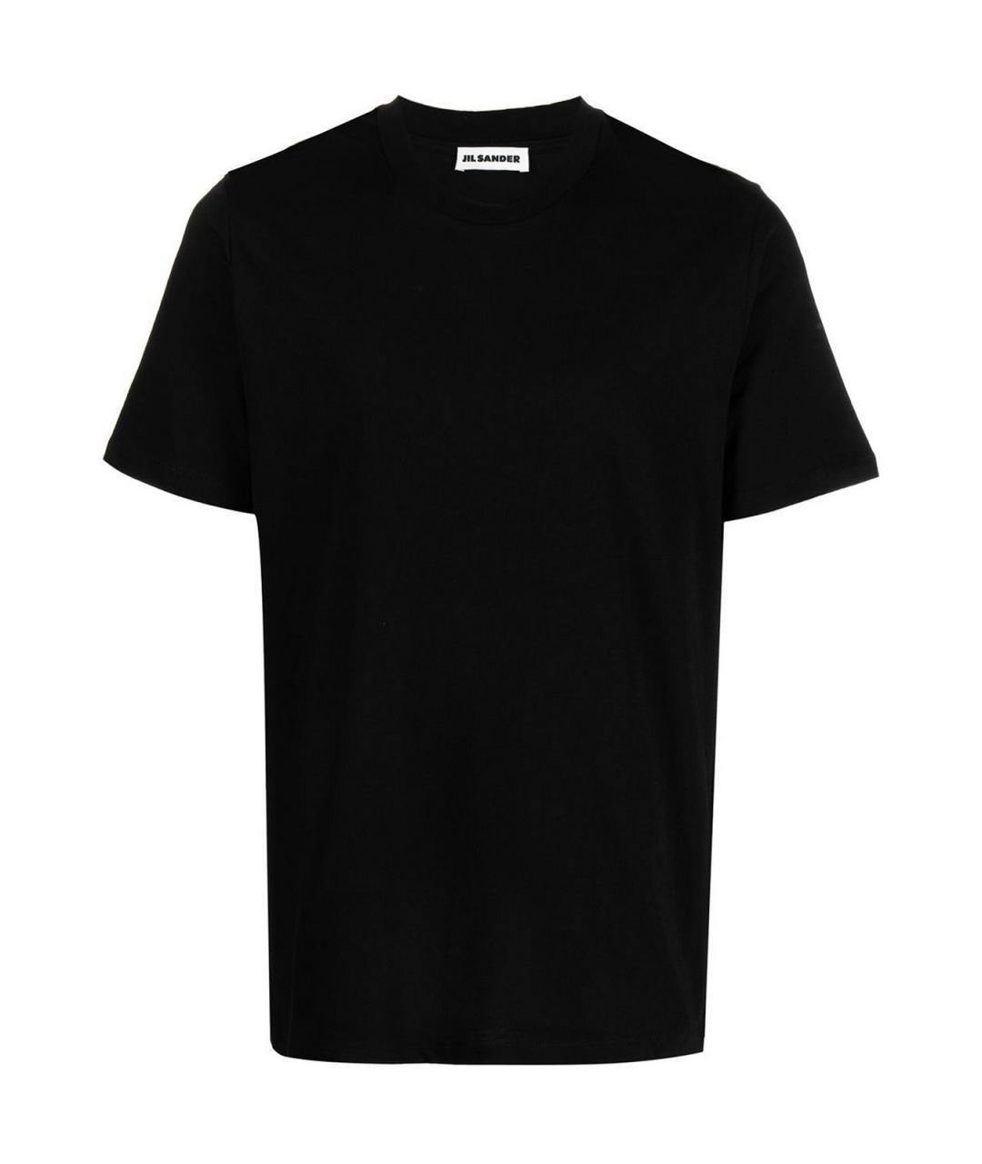 JIL SANDER Черная хлопковая футболка, фото 1