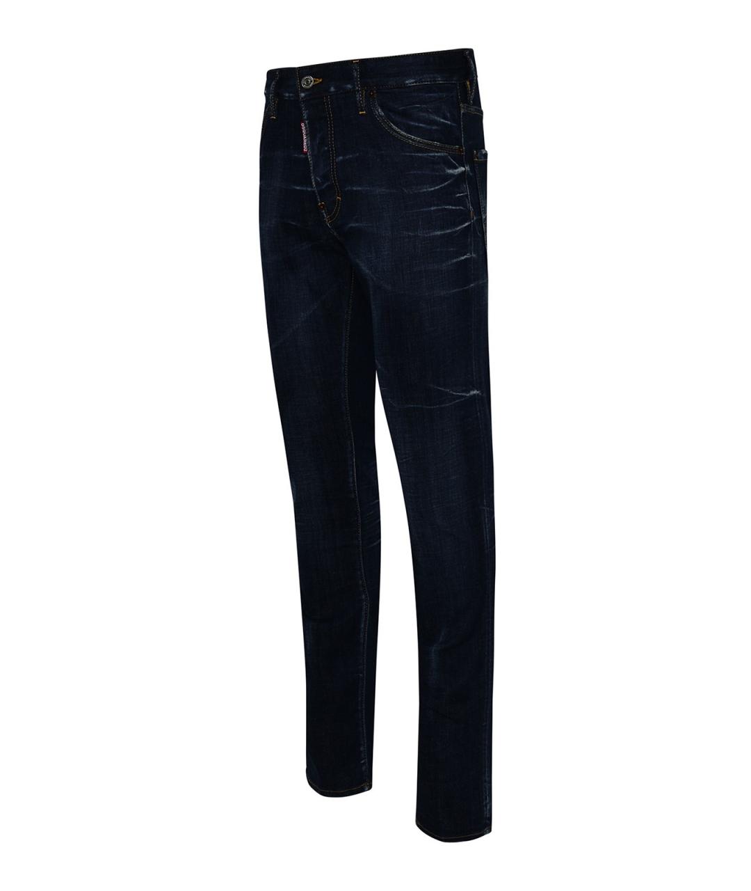 DSQUARED2 Синие хлопко-эластановые джинсы скинни, фото 3