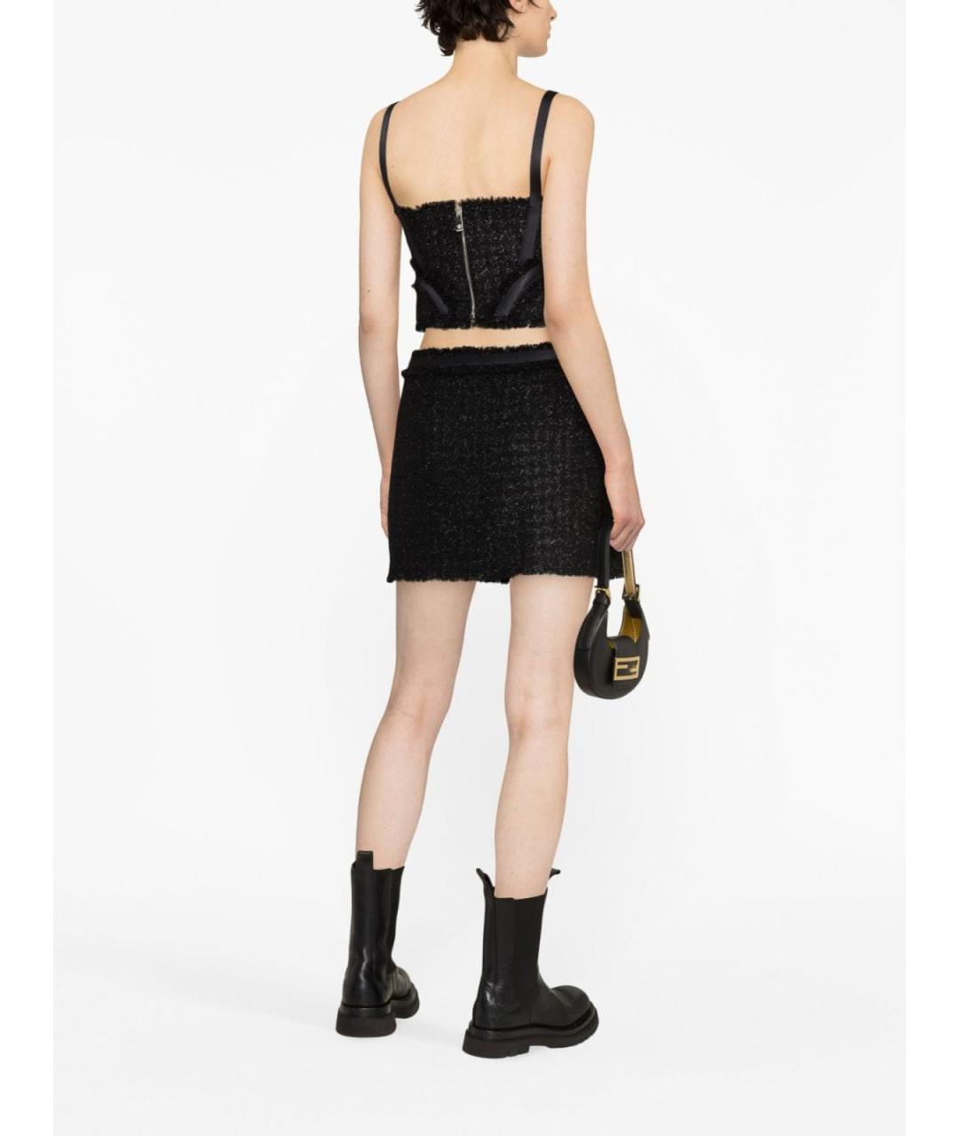 VERSACE Черная шерстяная юбка миди, фото 3
