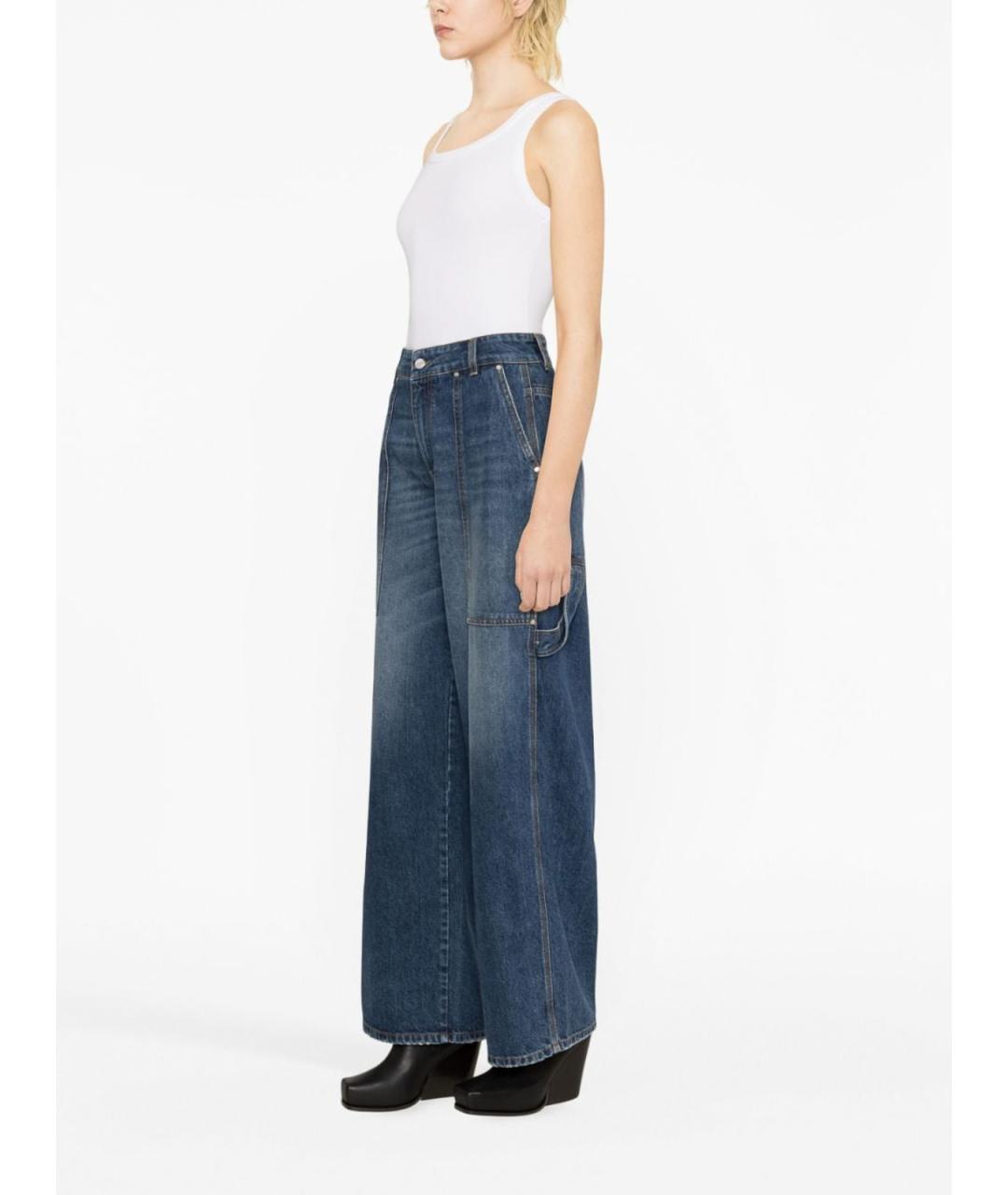 STELLA MCCARTNEY Синие хлопковые прямые джинсы, фото 4