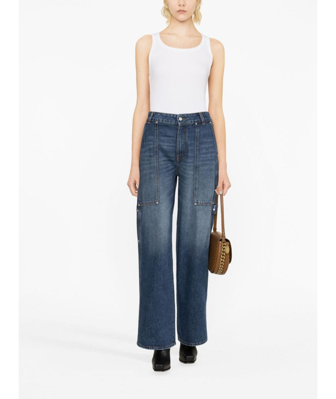 STELLA MCCARTNEY Синие хлопковые прямые джинсы, фото 3